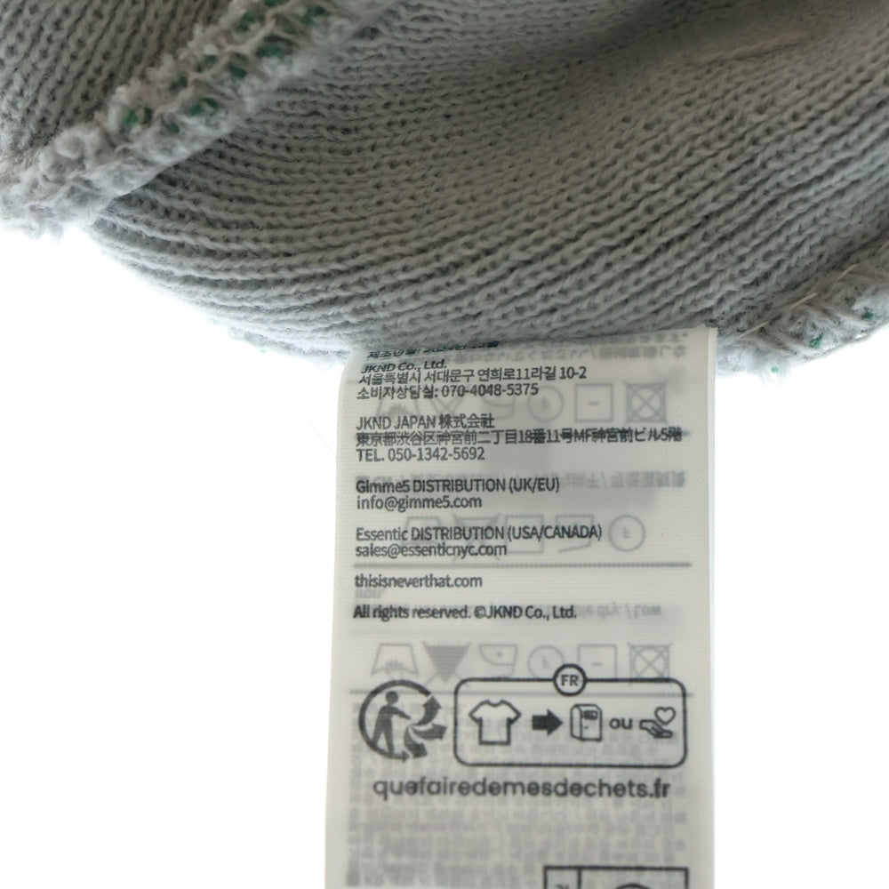 THISISNEVERTHAT(ディスイズネバーザット) SCRIPT-LOGO NO CUFF BEANIE スクリプトロゴ ノーカフ アクリルニットビーニー ニットキャップ グレー TN251WHWBE01