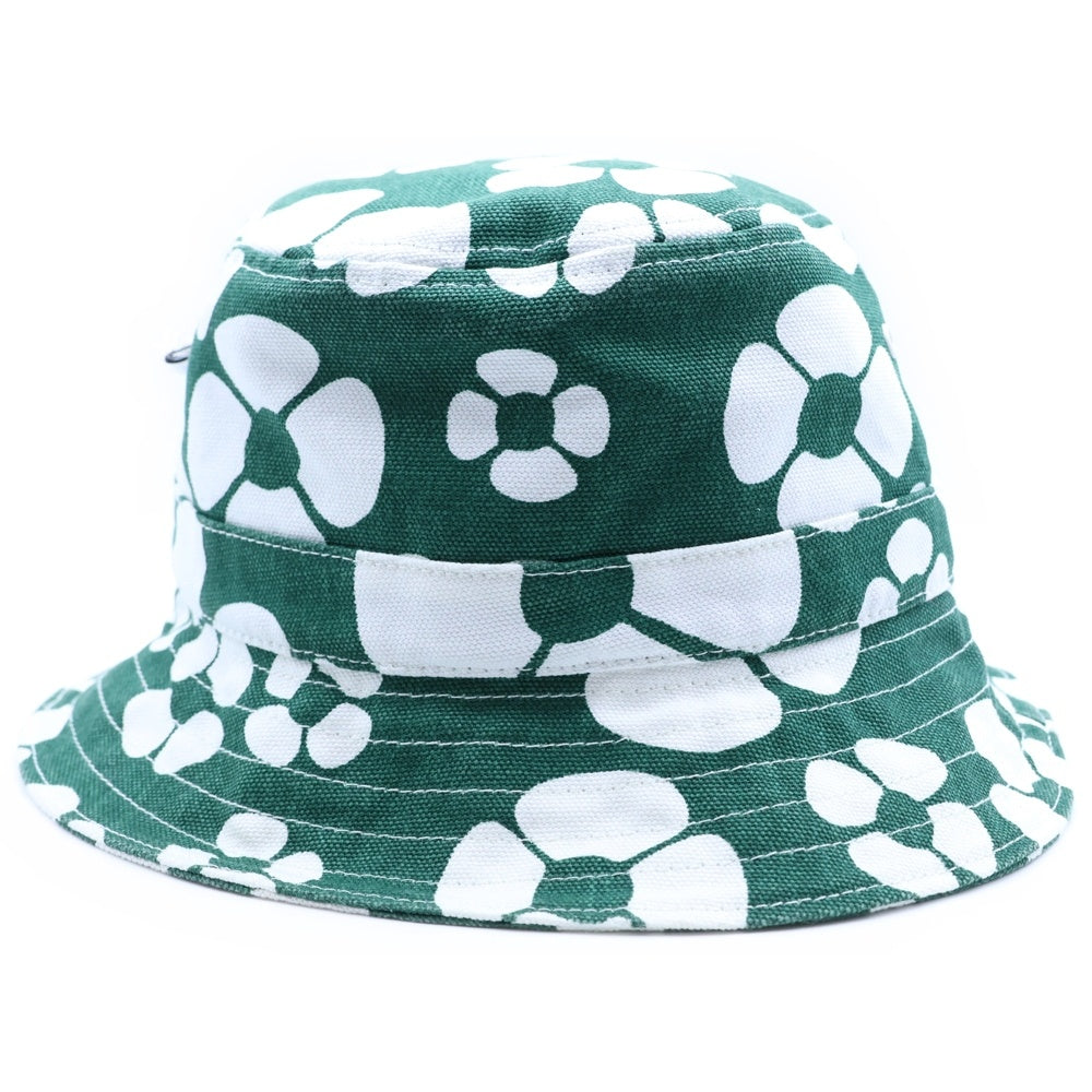 CARHARTT(カーハート) ×MARNI BUCKET HAT マルニ フラワー コットン バケットハット 帽子 グリーン/ホワイト IO31294