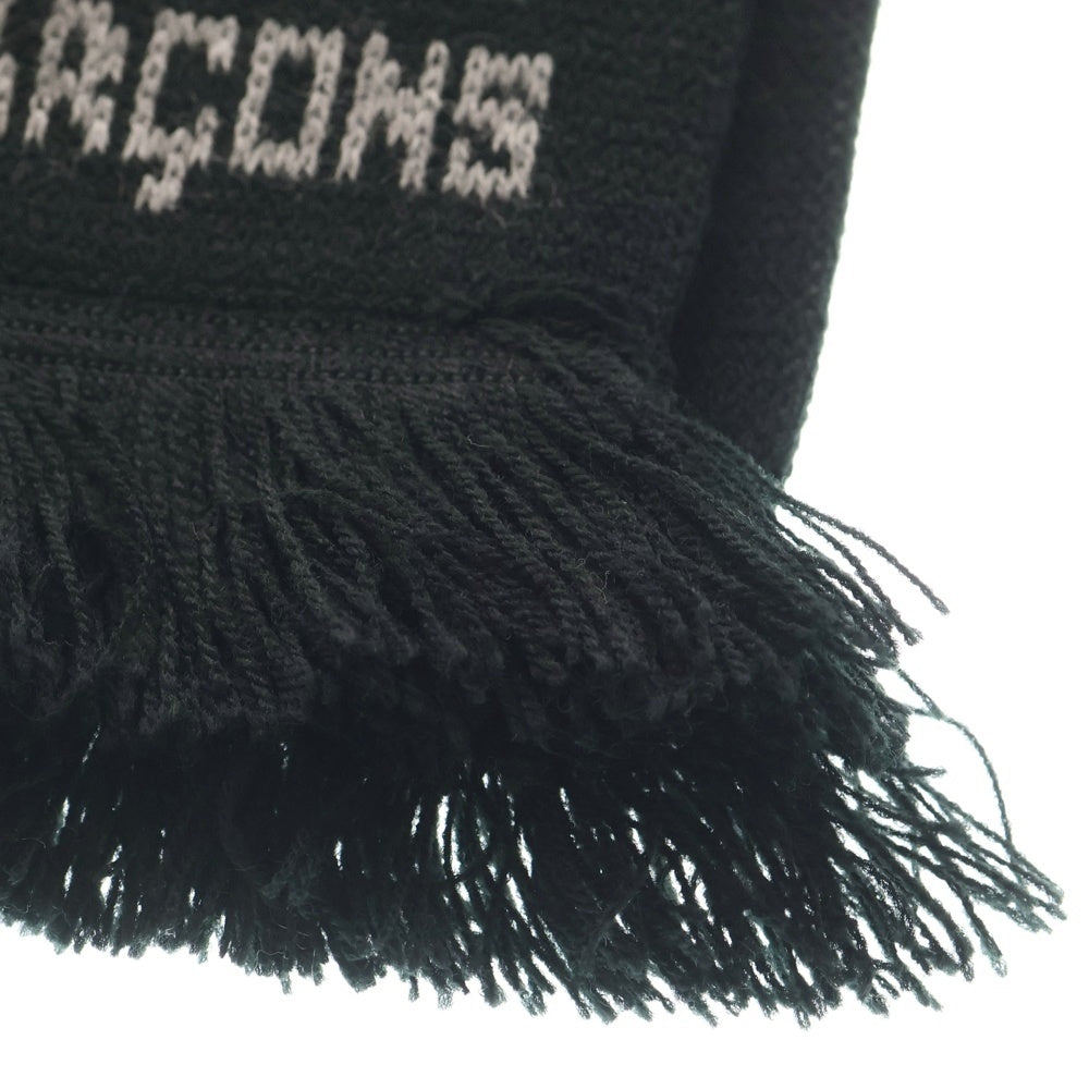 COMME des GARCONS HOMME DEUX(コムデギャルソン オムドゥ) 25AW ACRYLIC JACQUARD UK製 アクリルジャガード フリンジマフラー ストール ブラック/グリーン DP-K453