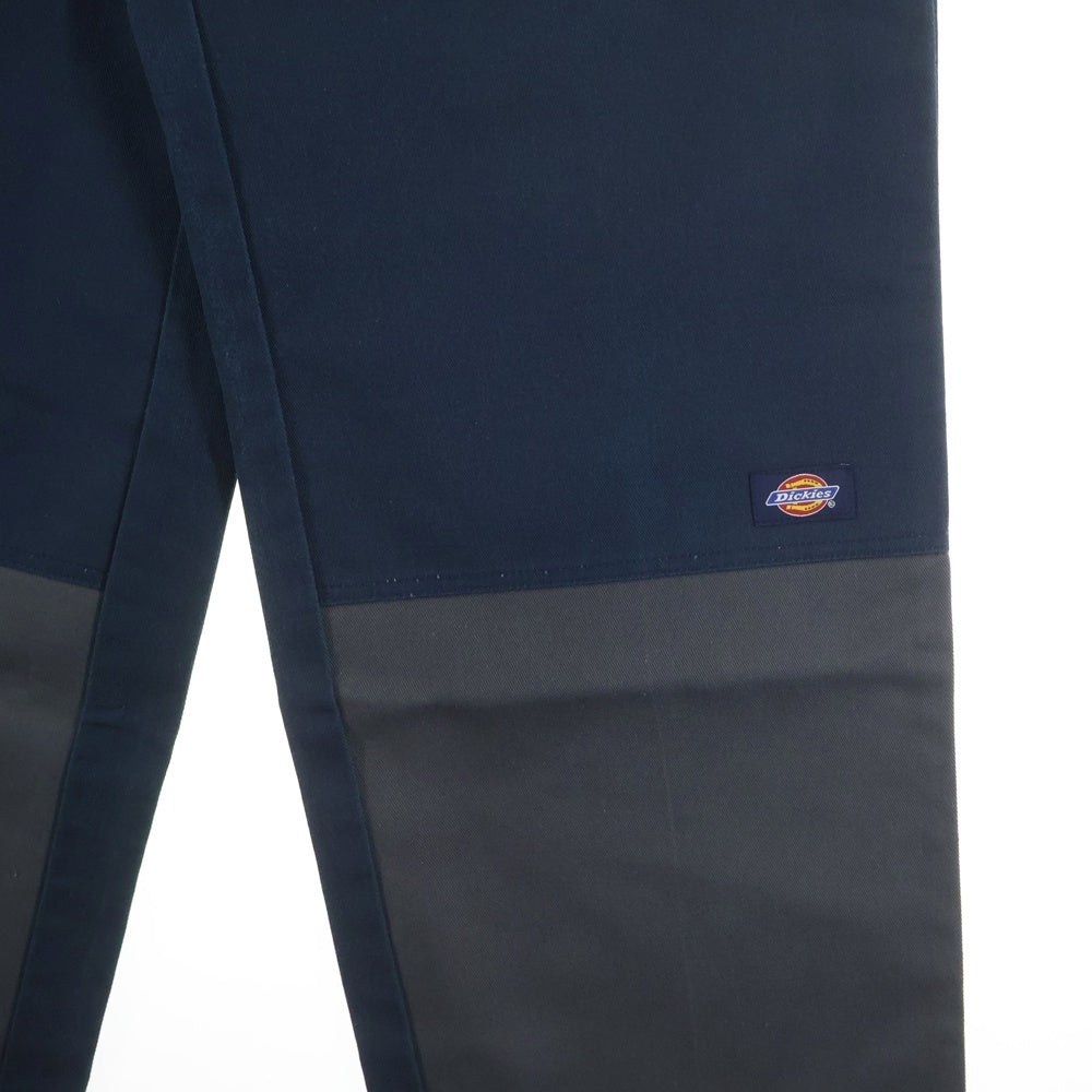 Dickies(ディッキーズ) ×ADAM ET ROPE アダムエロペ バイカラーデザイン ダブルニー ワイド ルーズ チノワークパンツ ネイビー/グレー GKS-43260