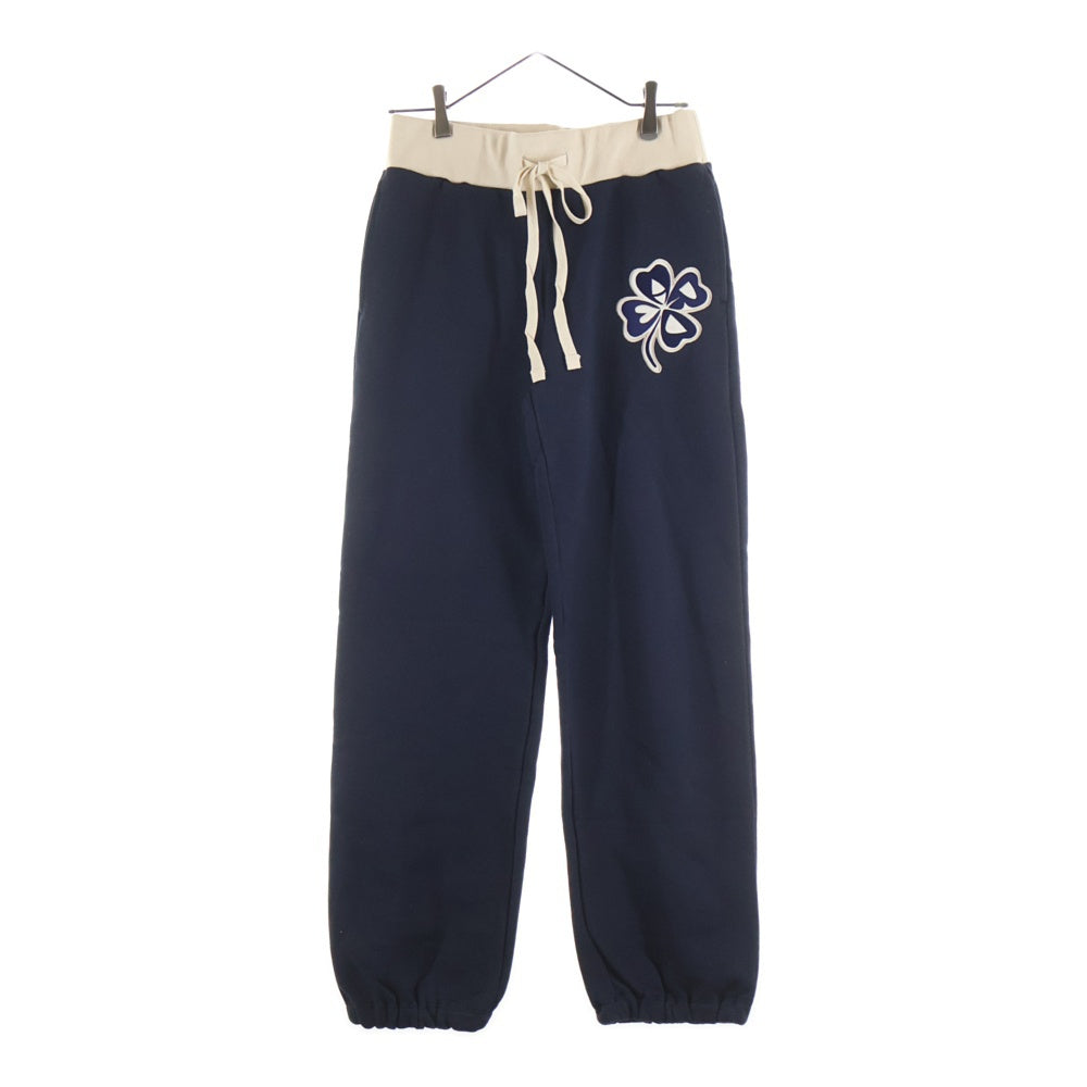 Mardi Mercredi(マルディメクルディ) CLOVERMARDI クローバー刺繍 コットン スウェットパンツ ネイビー レディース