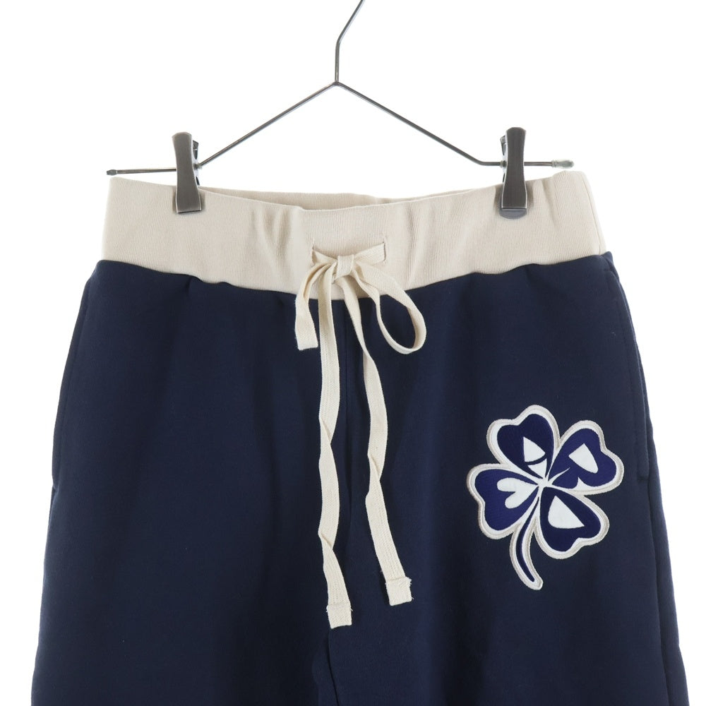 Mardi Mercredi(マルディメクルディ) CLOVERMARDI クローバー刺繍 コットン スウェットパンツ ネイビー レディース
