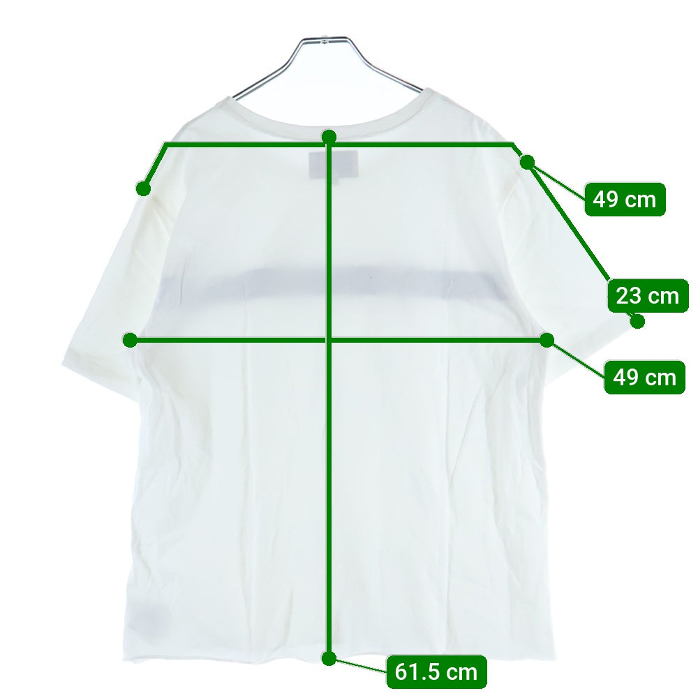 Matin Kim(マーティンキム) LOGO CUTTED CROP TOP フロントカット加工ロゴTシャツ 半袖クルーネックカットソー ホワイト レディース MK2400TS003M