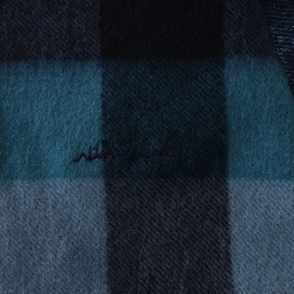 Paul Smith(ポールスミス) ボーダー柄 ウールマフラー ストール ブルー PF-99128 レディース