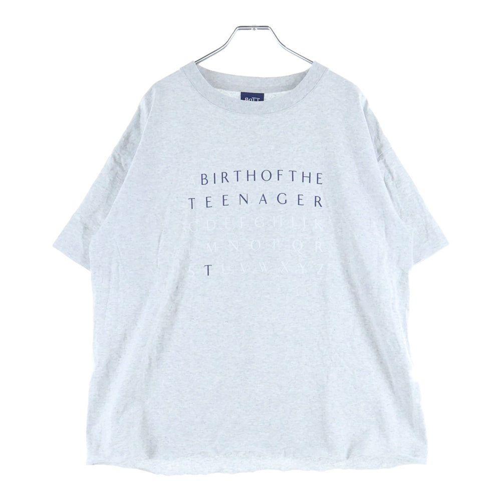 BoTT(ボット) 23SS ALPHABET TEE アルファベット フロントプリントTシャツ 半袖クルーネックカットソー グレー