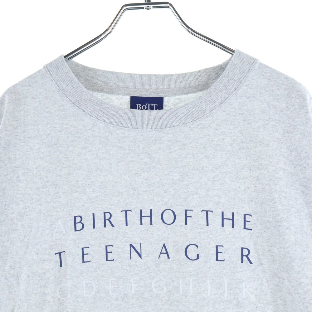 BoTT(ボット) 23SS ALPHABET TEE アルファベット フロントプリントTシャツ 半袖クルーネックカットソー グレー
