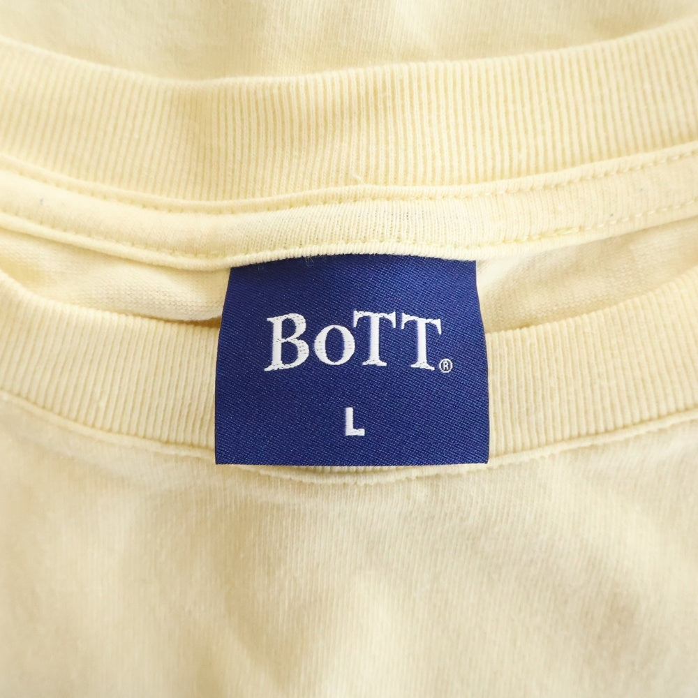 BoTT(ボット) 23SS ALPHABET TEE アルファベット フロントプリントTシャツ 半袖クルーネックカットソー イエロー