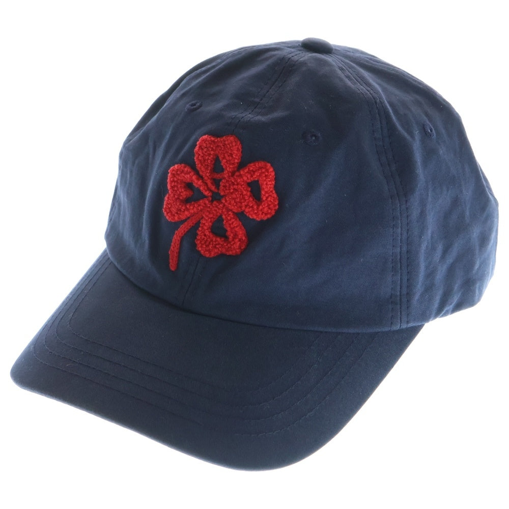 Mardi Mercredi(マルディメクルディ) CAP CLOVERMARDI BOUCLE ブークレークローバーパッチ ベースボールキャップ 帽子 ネイビー