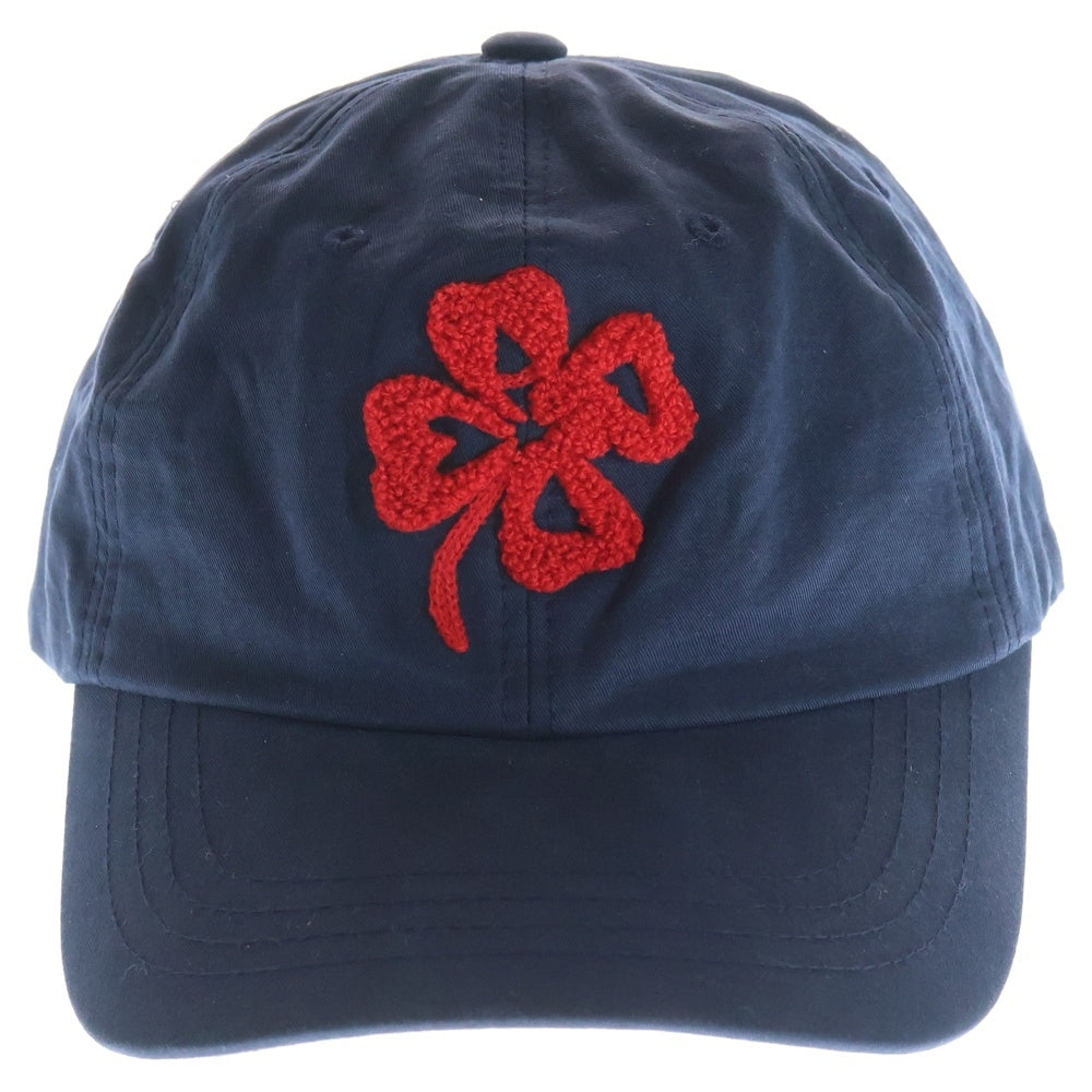 Mardi Mercredi(マルディメクルディ) CAP CLOVERMARDI BOUCLE ブークレークローバーパッチ ベースボールキャップ 帽子 ネイビー