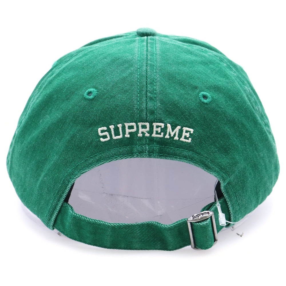 SUPREME(シュプリーム) 25AW Italy 6-Panel ウォッシュ加工 イタリー ロゴエンブロイダリー 6パネル ベースボールキャップ 帽子 グリーン