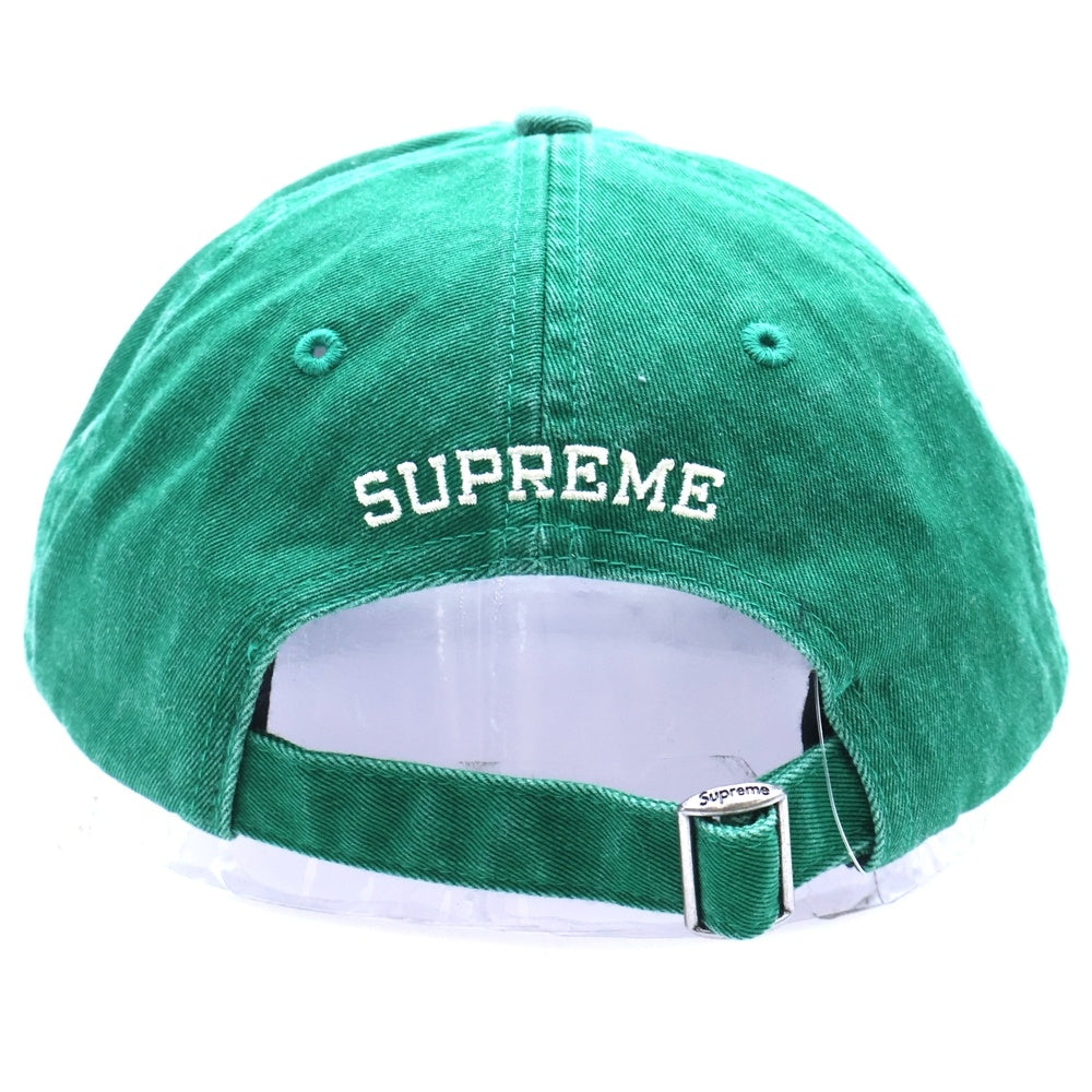 SUPREME(シュプリーム) 25AW Italy 6-Panel ウォッシュ加工 イタリー ロゴエンブロイダリー 6パネル ベースボールキャップ 帽子 グリーン