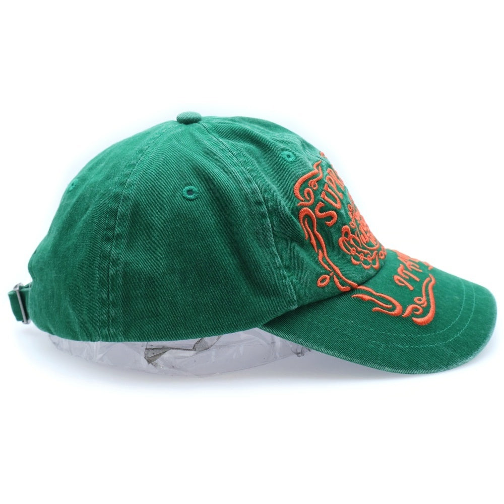 SUPREME(シュプリーム) 25AW Italy 6-Panel ウォッシュ加工 イタリー ロゴエンブロイダリー 6パネル ベースボールキャップ 帽子 グリーン