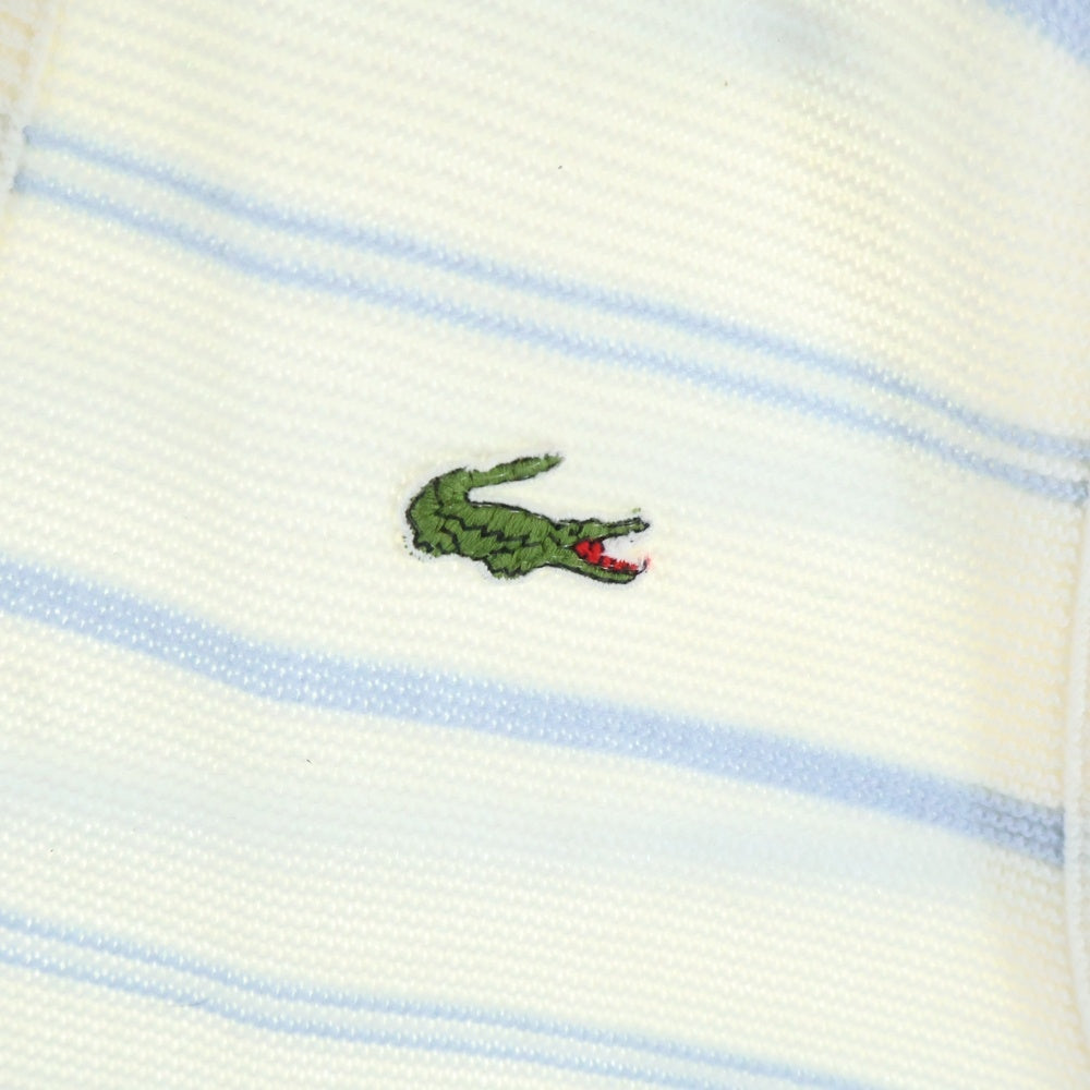 LACOSTE(ラコステ) 70S VINTAGE ボーダー アクリルニットベスト フレラコ ホワイト/ブルー