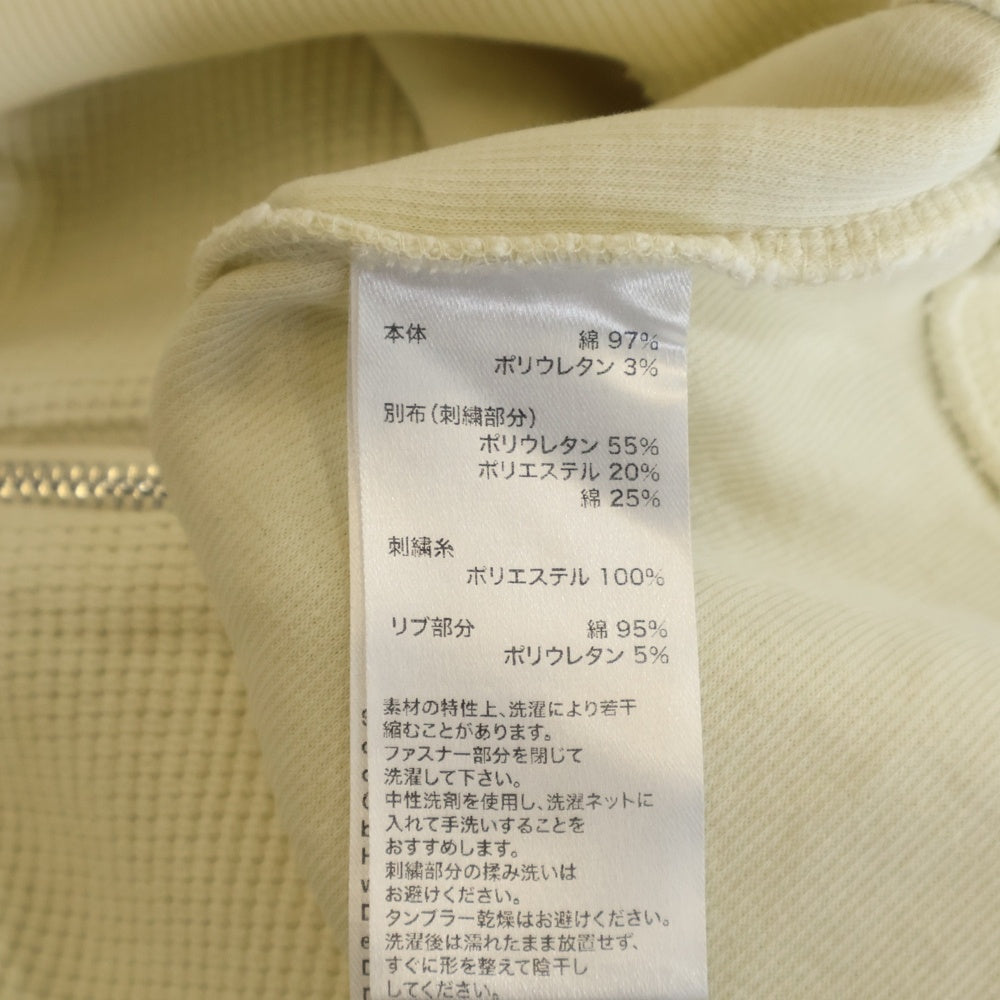 SUPPLIER(サプライヤ) CROSS LEATHER PATCH THERMAL ZIP HOODIE ロゴエンブロイダリー クロスレザーパッチ サーマルジップフーディー ベージュ