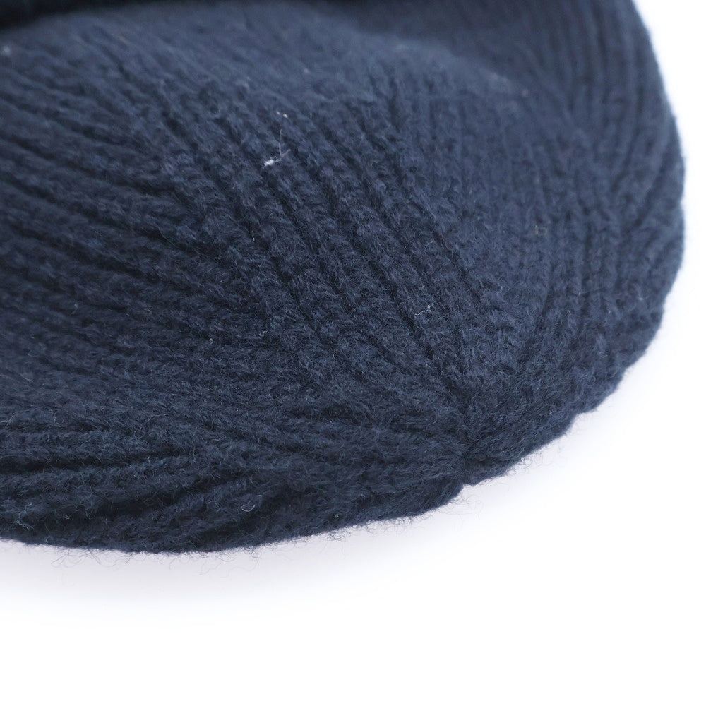 Acne Studios(アクネ ストゥディオズ) フェイスロゴパッチ ウール混ニットビーニー ニット帽 帽子 ブラック vFA-UX-HATS000255