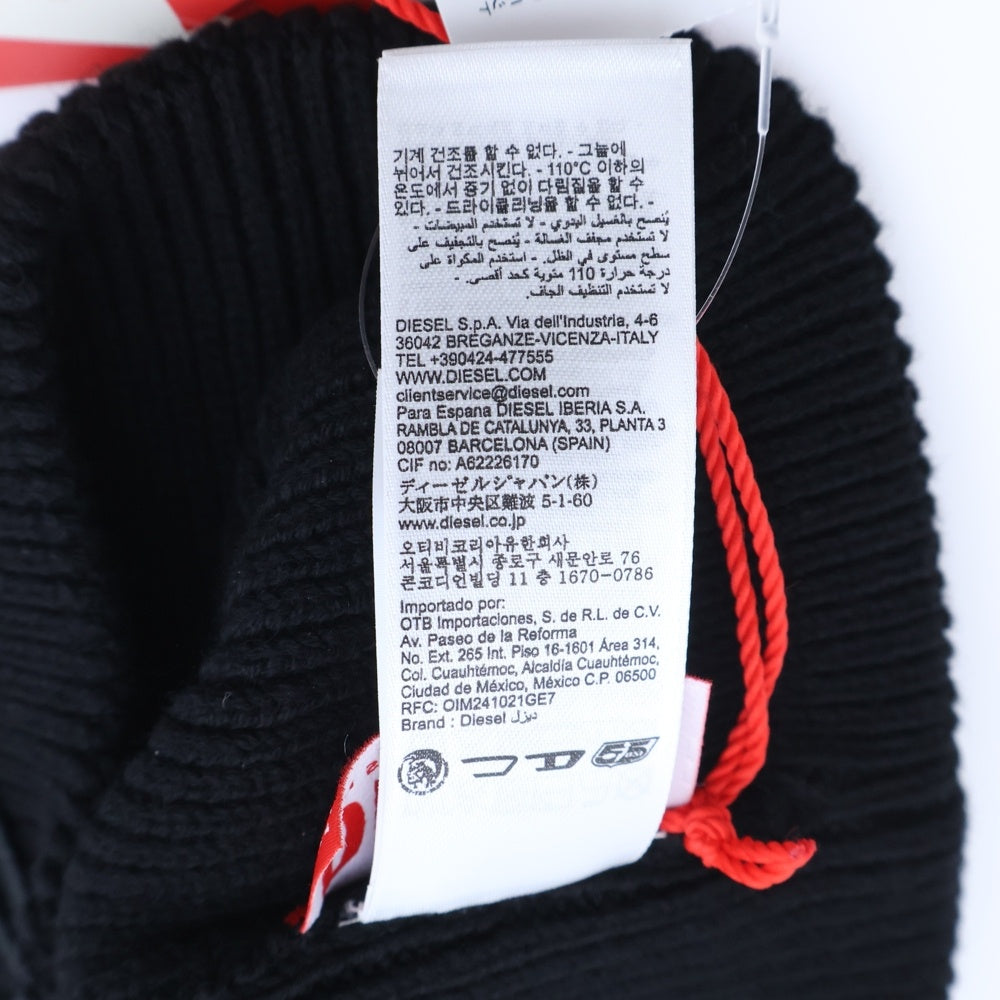DIESEL(ディーゼル) K-CODER-FULLY B CAP Dロゴ刺繍 ニットビーニー ニット帽 ブラック A04092