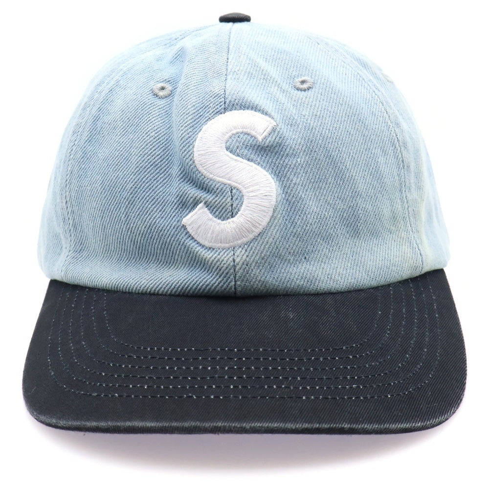 SUPREME(シュプリーム) 25AW Pigment Coated S Logo Cap ピグメント加工 2トーン Sロゴベースボールキャップ 帽子 インディゴ/ブラック