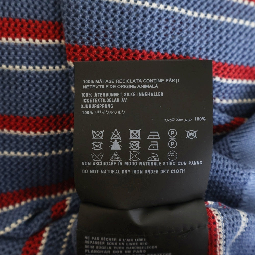 PRADA(プラダ) POLO MCC ストライプ 半袖ニットポロ ブルー/レッド UMB846