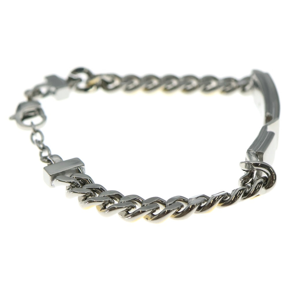 DIESEL(ディーゼル) ロゴプレート IDチェーンブレスレット シルバー/ゴールド DX1457931