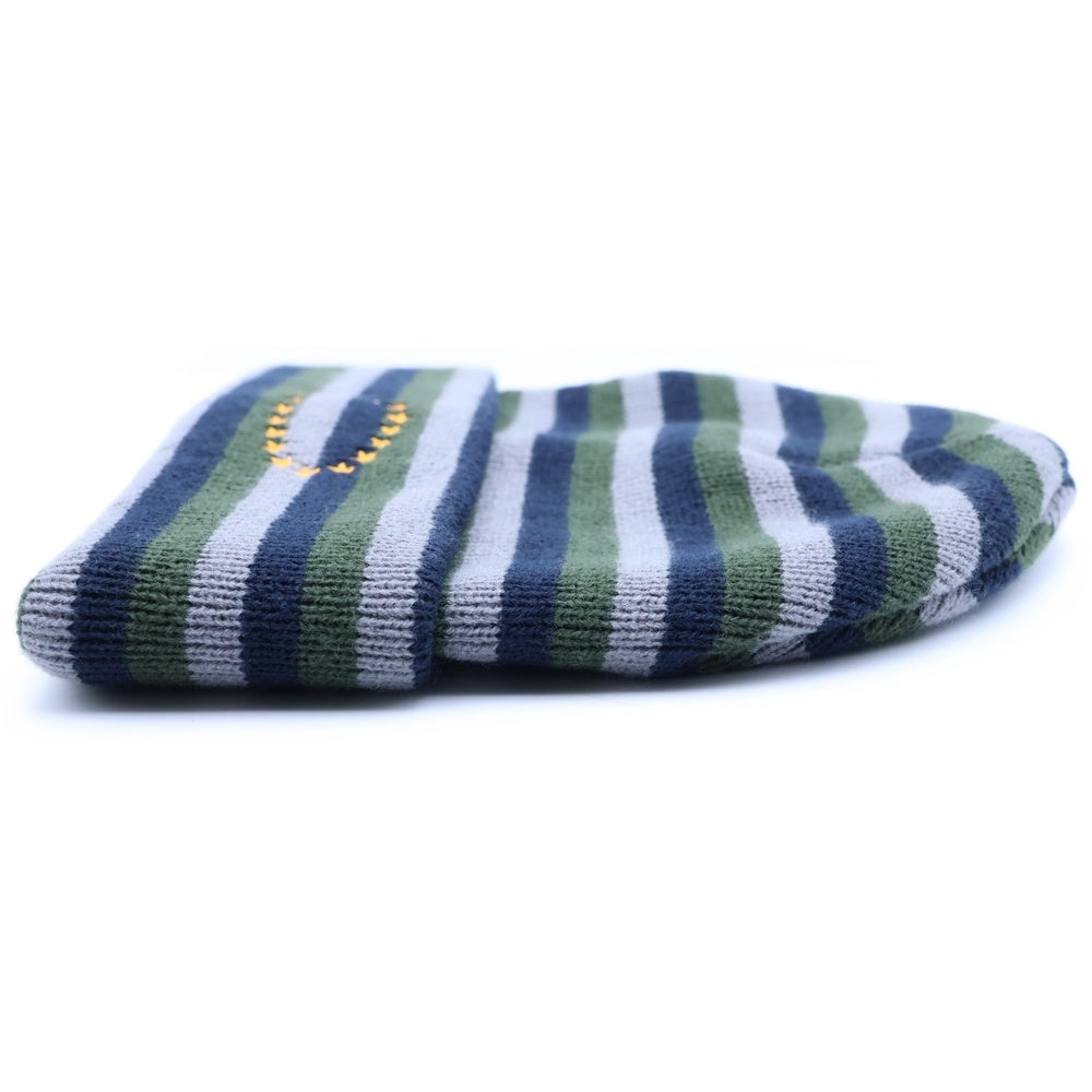 AFB(エーエフビー) DOUBLE BEANIE ボーダー ダブル アクリルニットビーニー ニット帽 帽子 ネイビー/グリーン