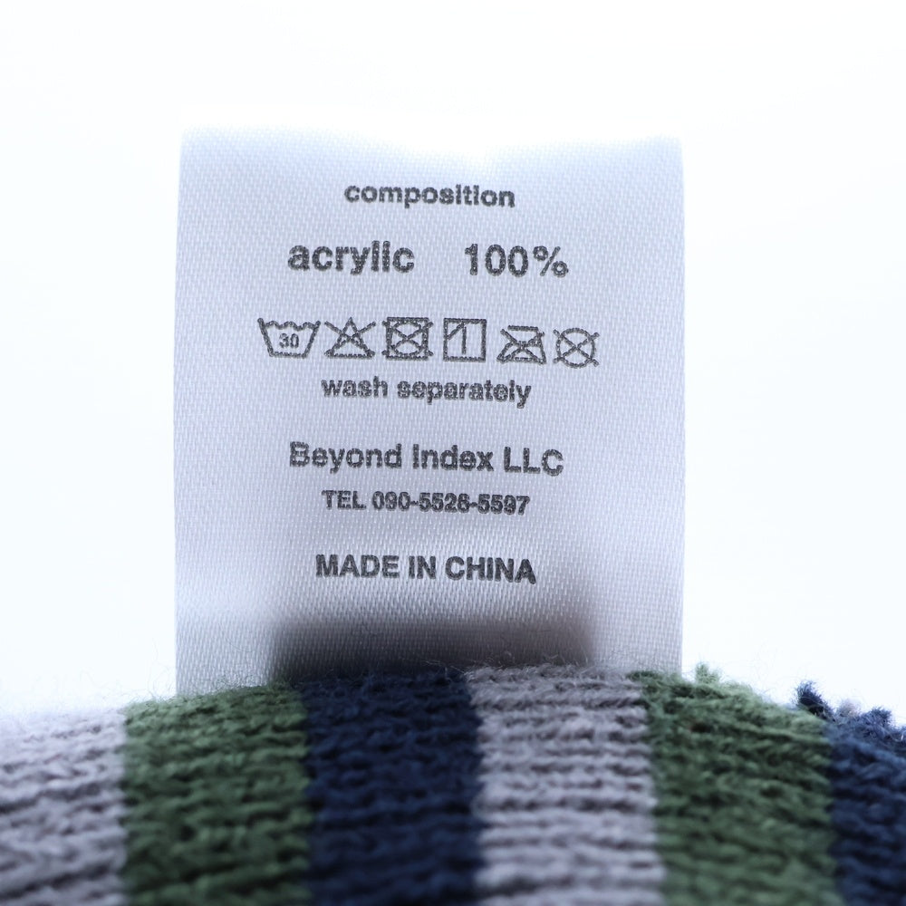 AFB(エーエフビー) DOUBLE BEANIE ボーダー ダブル アクリルニットビーニー ニット帽 帽子 ネイビー/グリーン