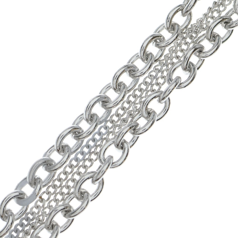 NO BRAND(ノーブランド) SHELBY (シェルビー) ペイント加工 サークルチェーン ネックレス シルバー/ホワイト