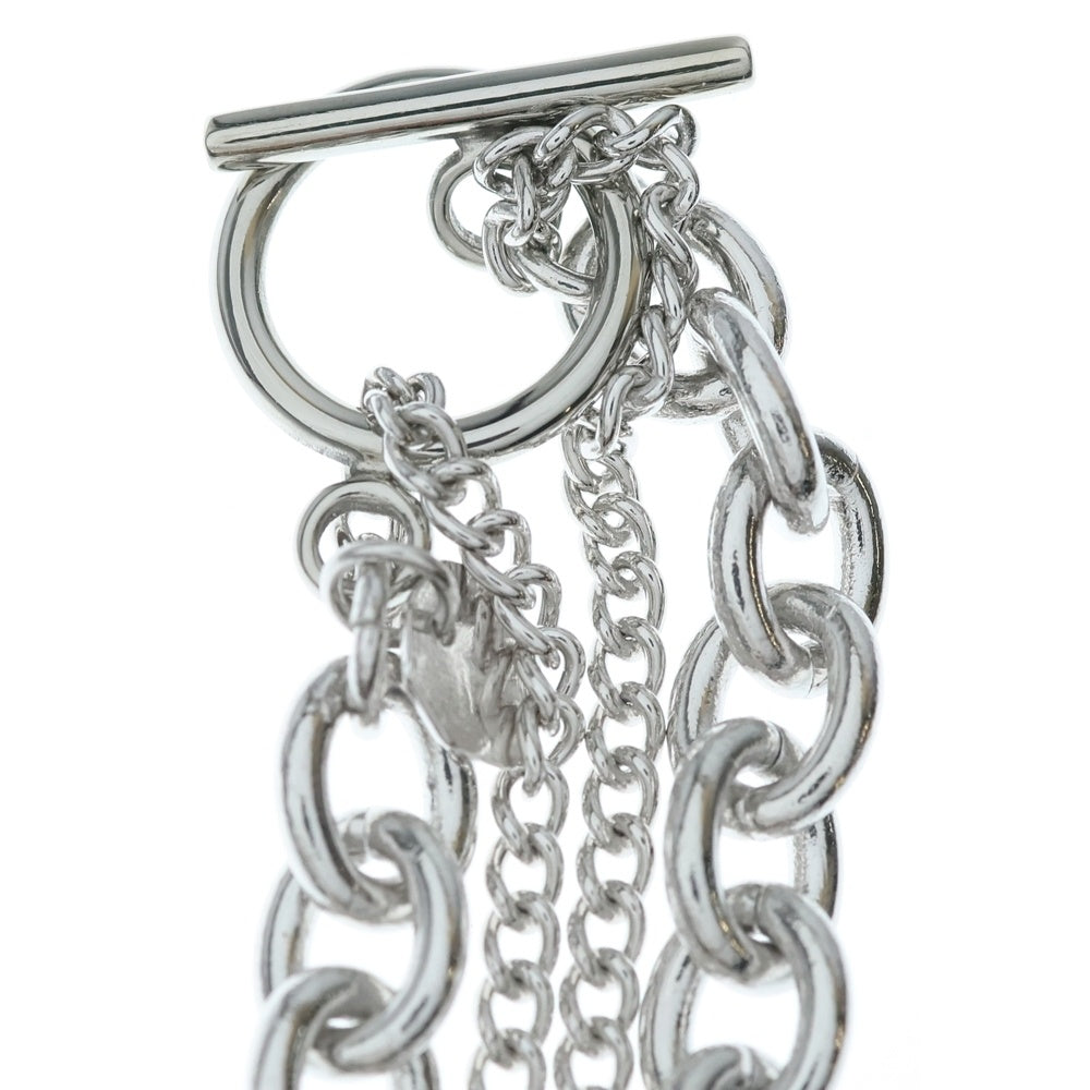 NO BRAND(ノーブランド) SHELBY (シェルビー) ペイント加工 サークルチェーン ネックレス シルバー/ホワイト