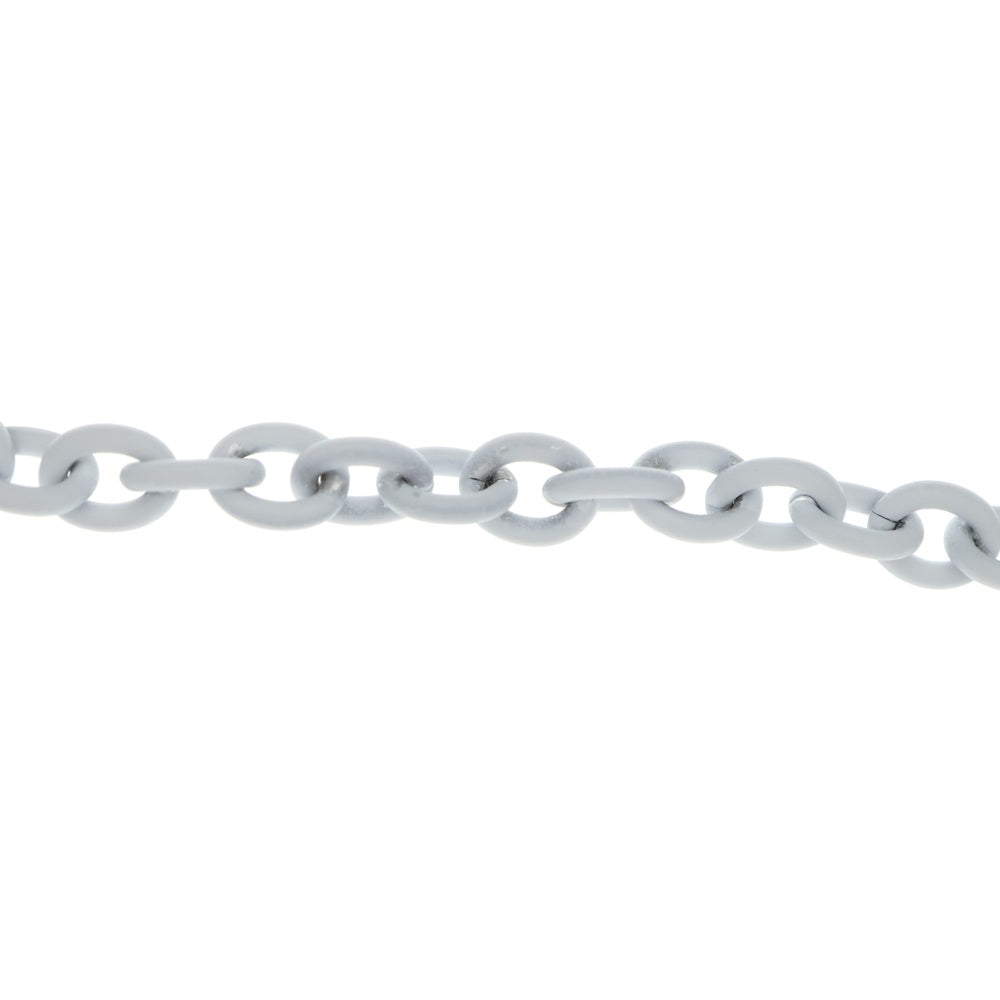 NO BRAND(ノーブランド) SHELBY (シェルビー) ペイント加工 サークルチェーン ネックレス シルバー/ホワイト