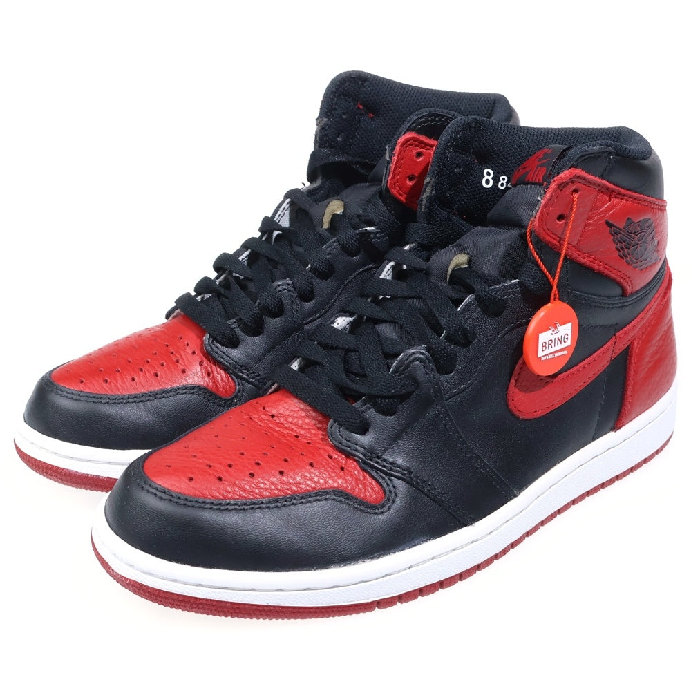 NIKE(ナイキ) 【観賞用 2016年製】 AIR JORDAN 1 RETRO HIGH OG BANNED BRED エアジョーダン1 バーンド ブレッド ハイカットスニーカー ブラック/レッド US8/26cm 555088-001