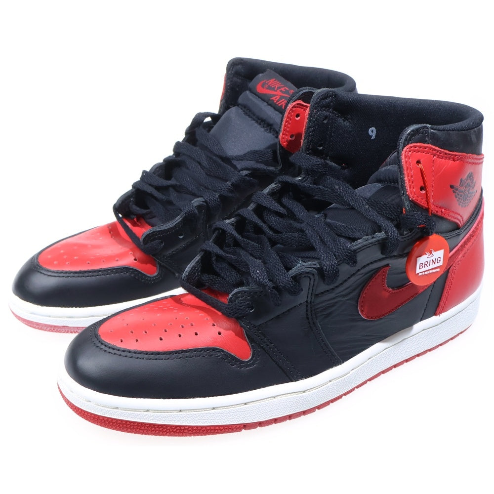 NIKE(ナイキ) 【観賞用 1994年製】 AIR JORDAN 1 HIGH BRED エアージョーダン ブレッド ハイカットスニーカー ブラック/レッド US9/27cm 130207-061