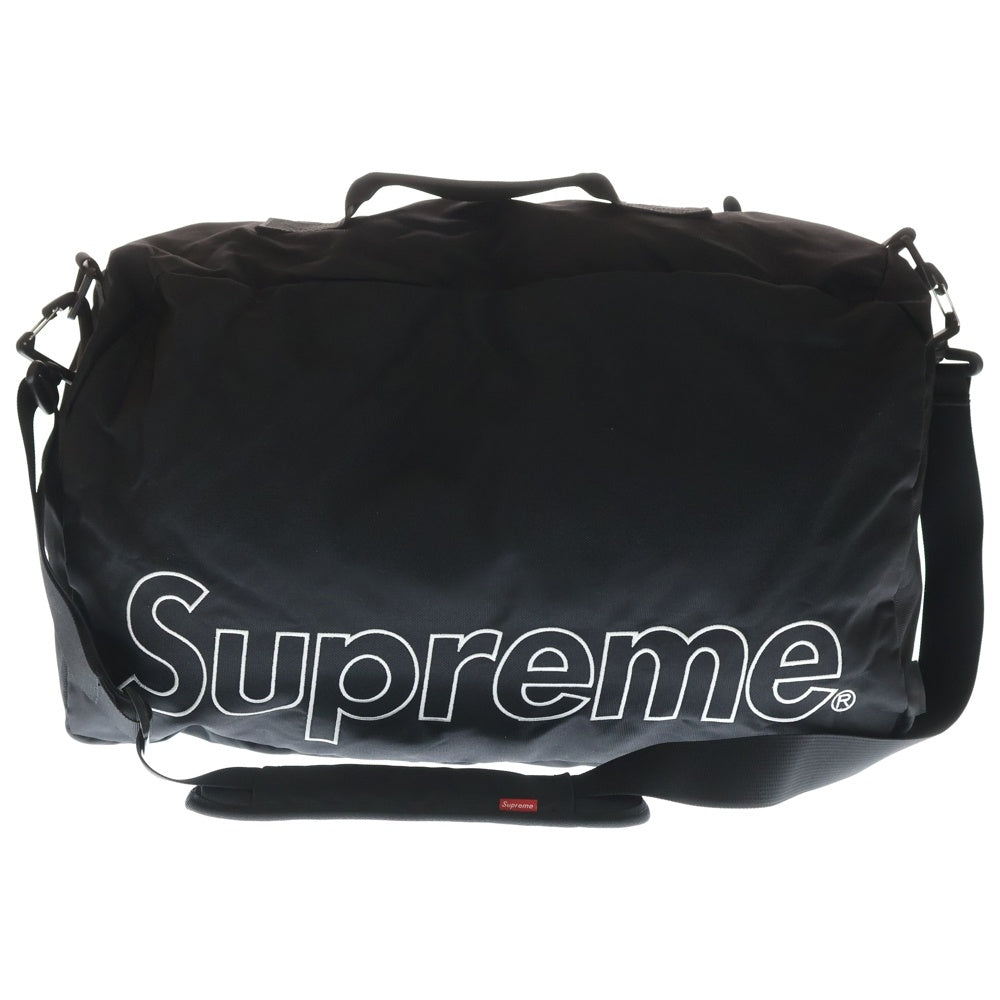 SUPREME(シュプリーム) 19AW Duffle Bag ダッフル ロゴプリント ナイロンショルダーバッグ ブラック