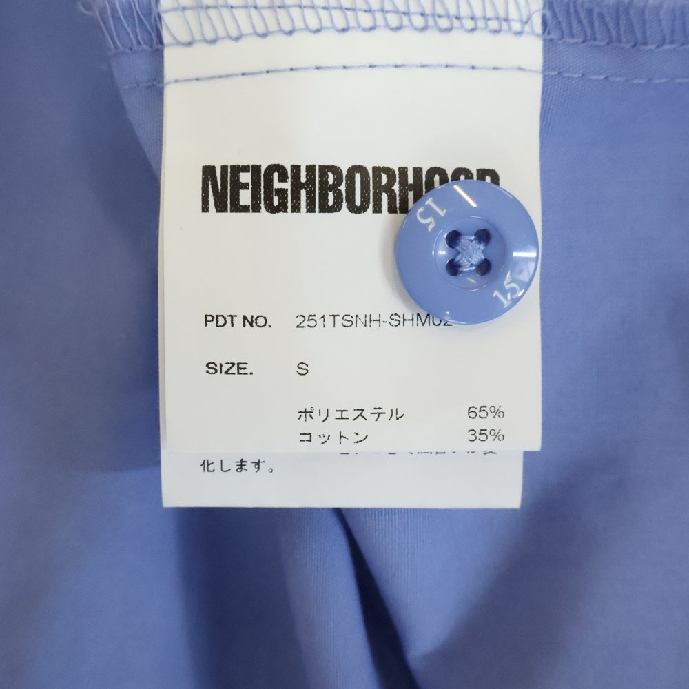 NEIGHBORHOOD(ネイバーフッド) 25SS CLASSIC WORK SHIRT クラシック ロゴワッペン 半袖ワークシャツ ブルー 251TSNH-SHM02
