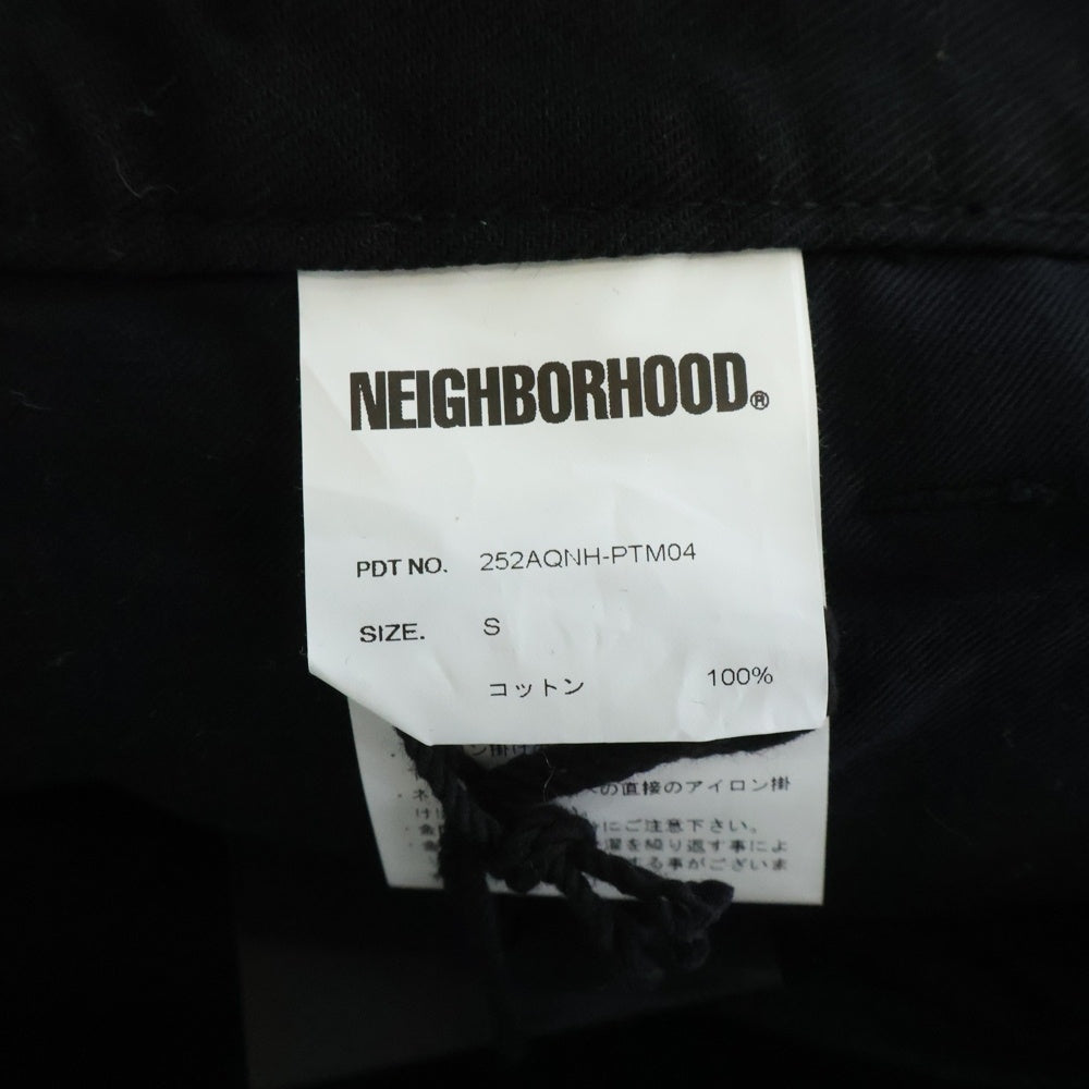 NEIGHBORHOOD(ネイバーフッド) 25SS BAGGY SILHOUETTE TWO TUCK PANTS バギーシルエット 2タック コットンパンツ ブラック 252AQNH-PTM04