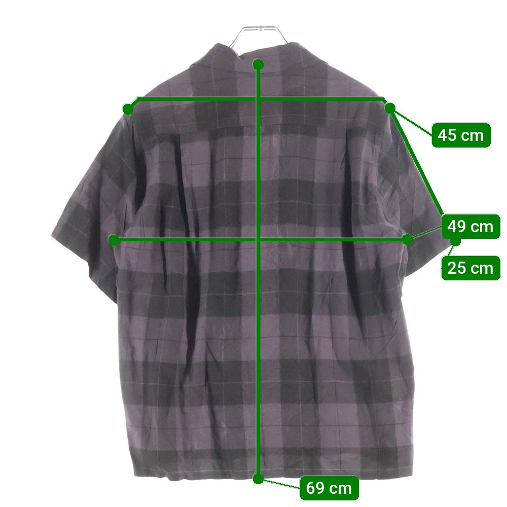 WACKO MARIA(ワコマリア) 24SS OMBRE CHECK OPEN COLLAR SHIRT TYPE-3 オンブレチェック オープンカラー 半袖シャツ パープル 24SS-WMS-OC12