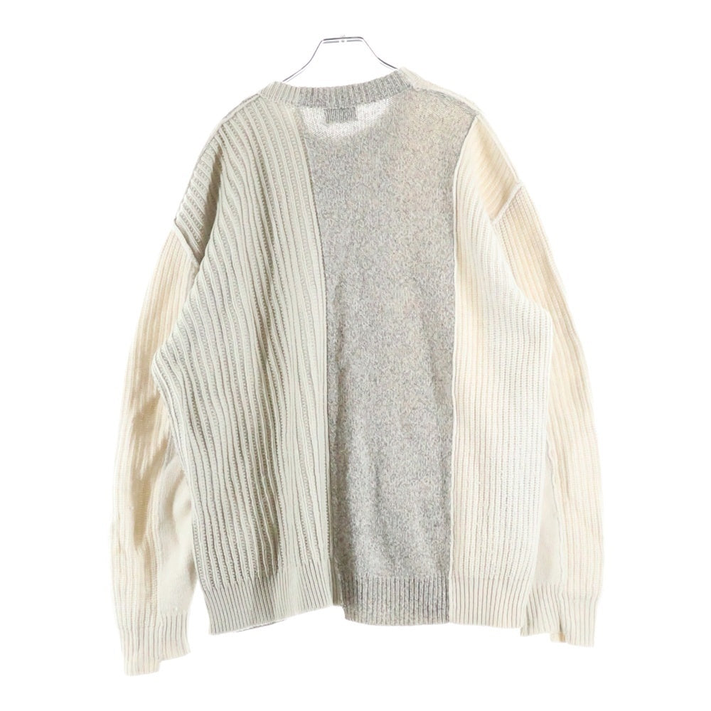 DIESEL(ディーゼル) ドッキング クルーネックニットセーター グレー/アイボリー A03430