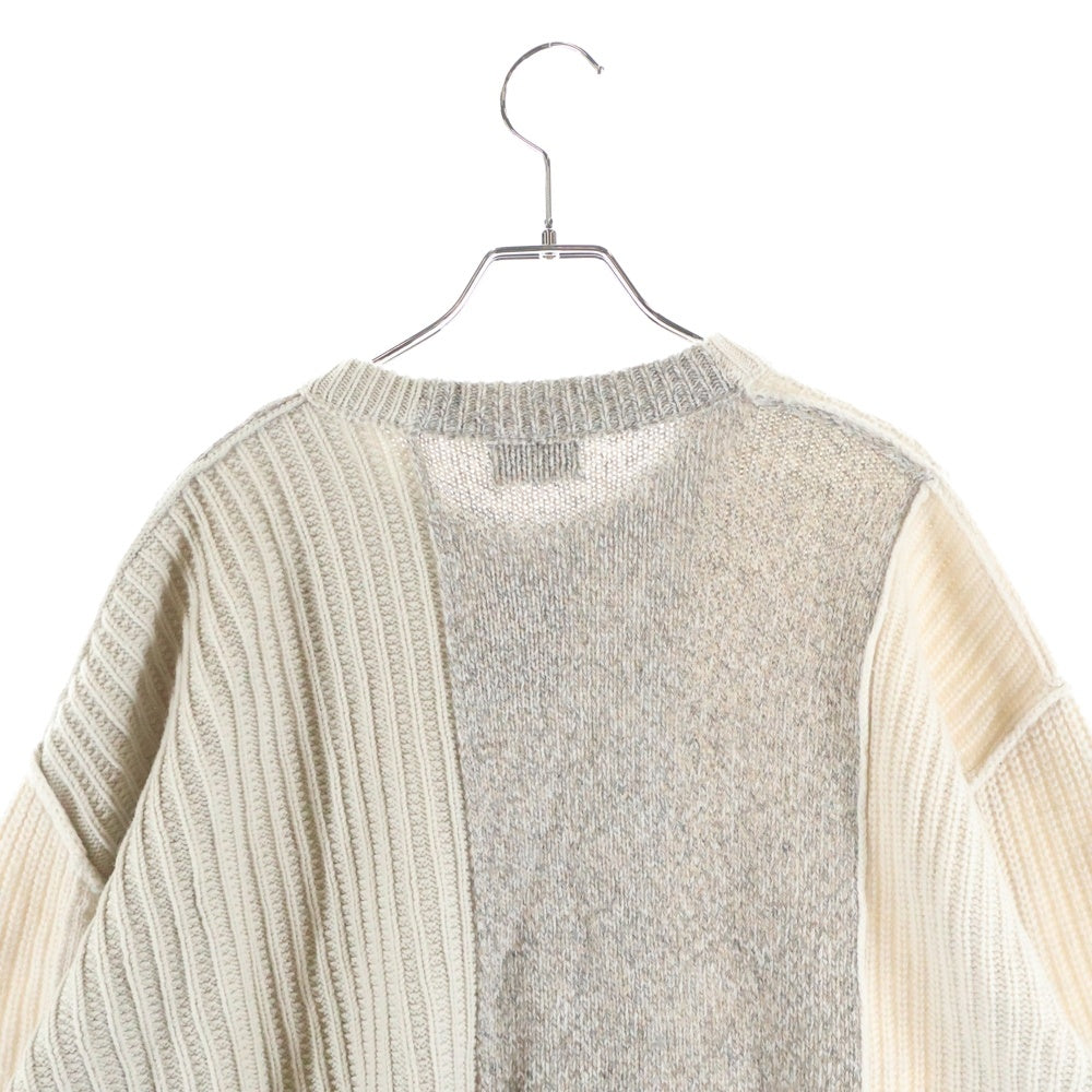 DIESEL(ディーゼル) ドッキング クルーネックニットセーター グレー/アイボリー A03430