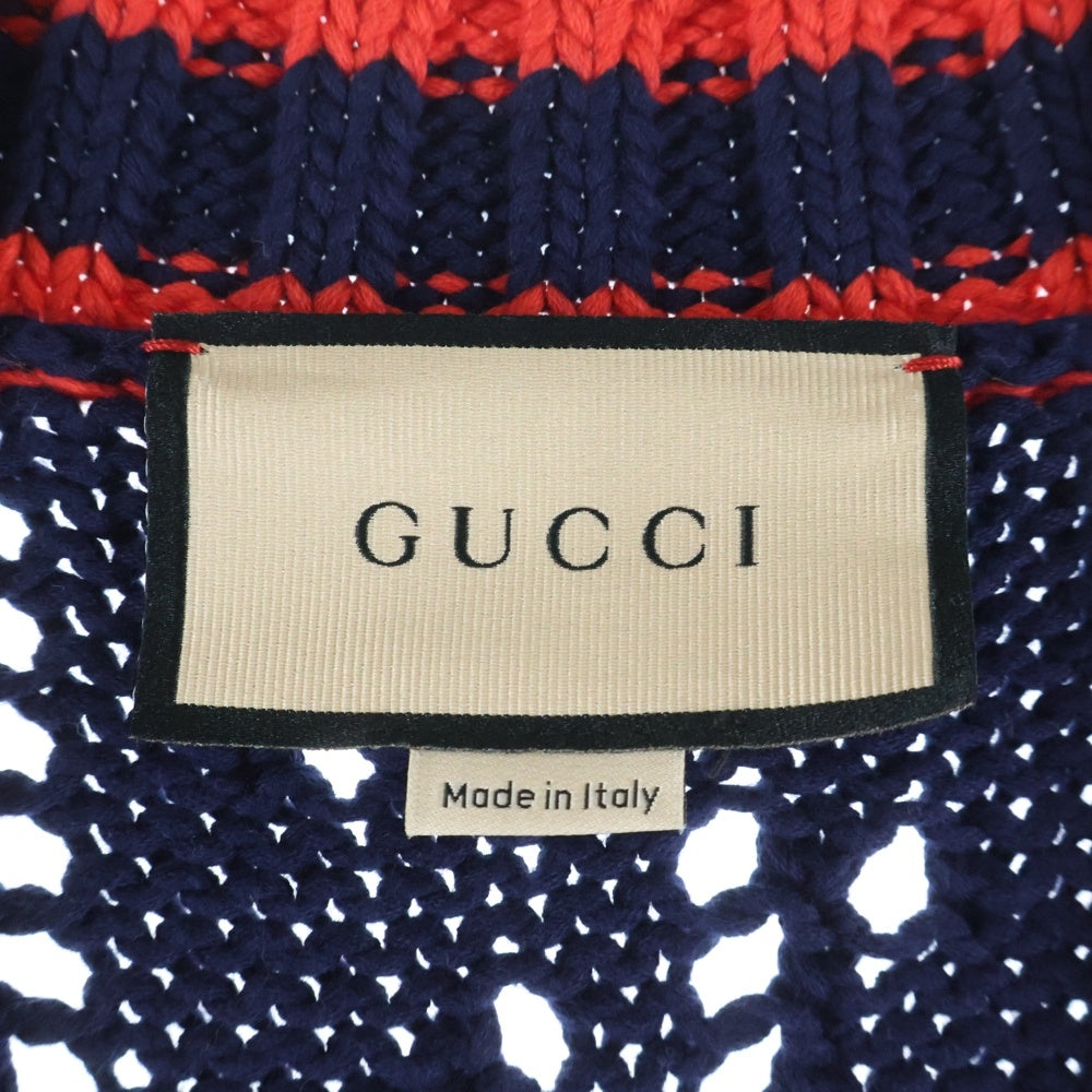GUCCI(グッチ) GGロゴ ローゲージ ニットカーディガン ネイビー 692156 XKCBA