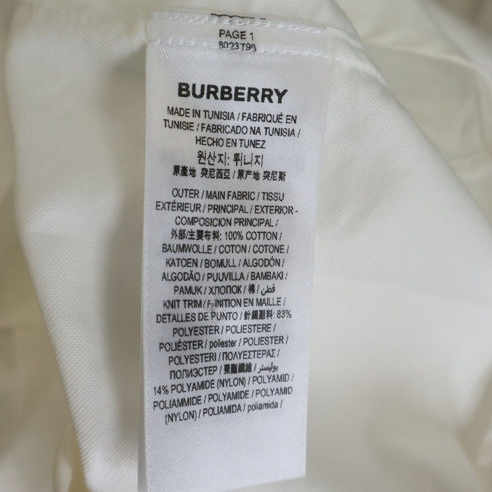 BURBERRY(バーバリー) ロゴパッチ ロングスリーブ コットンシャツ ホワイト 8023798