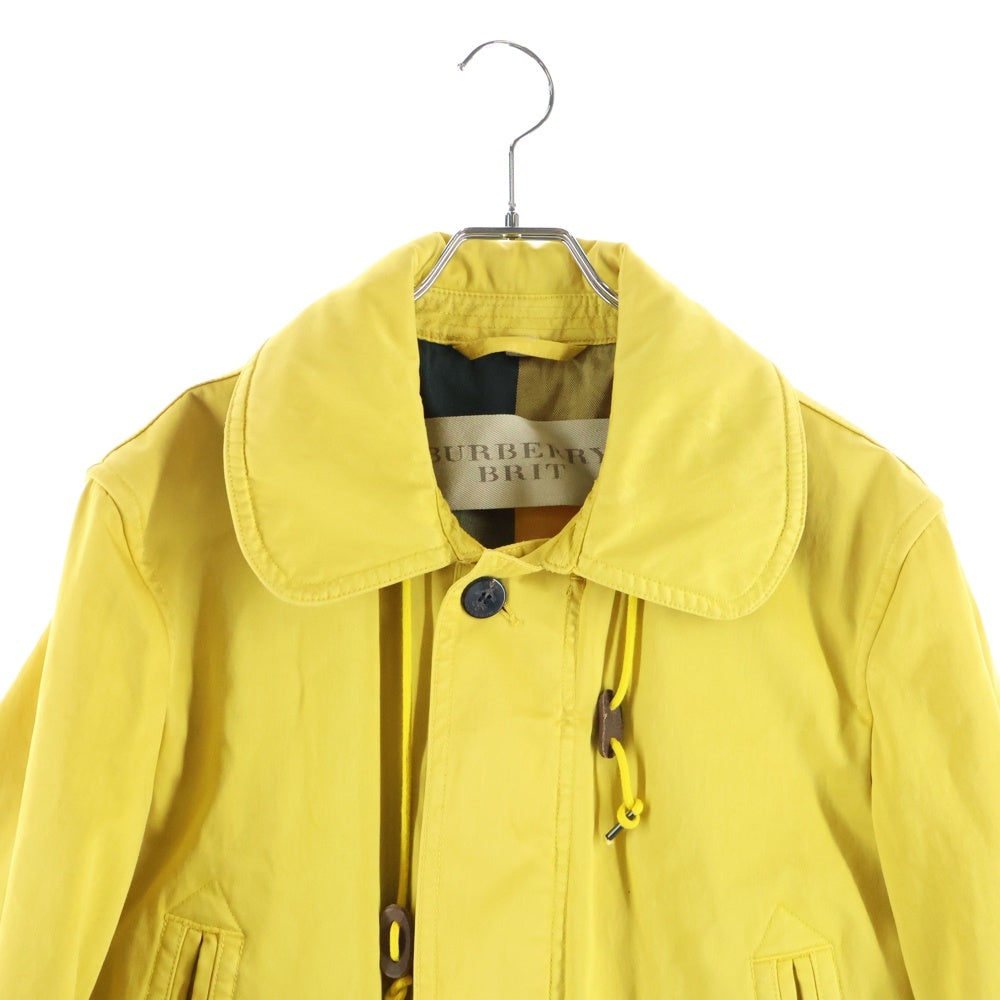 BURBERRY BRIT(バーバリー ブリット) 裏地チェック ジップアップ ロングコート イエロー 3719690