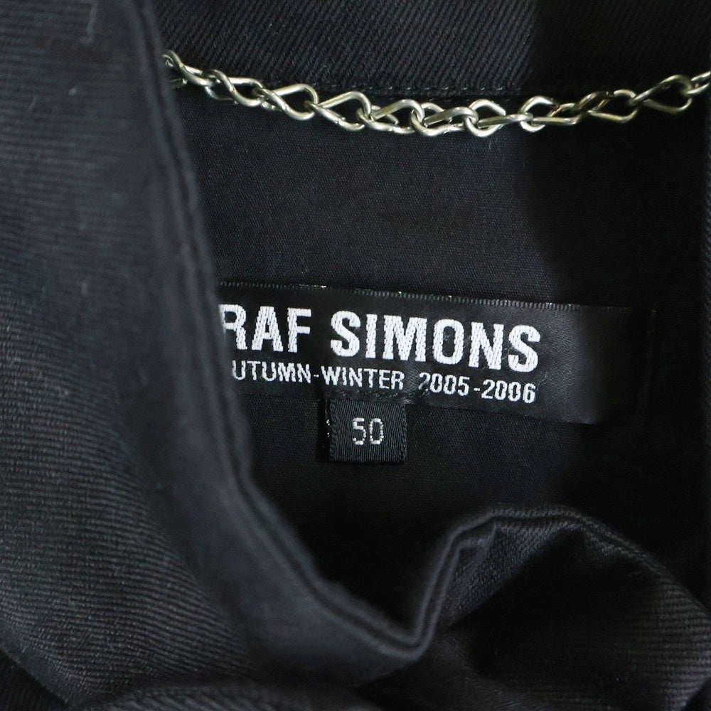RAF SIMONS(ラフシモンズ) 05AW POLTERGEIST ポルターガイスト期 エンブロイダリーデザイン ジップアップ スウィングトップ ジップアップジャケット ブラック