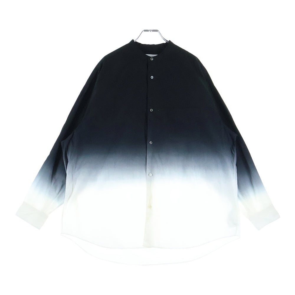 Graphpaper(グラフペーパー) 24SS BROAD L/S OVERSIZED BAND COLLAR SHIRT ブロード オーバーサイズ バンドカラー 長袖シャツ ブラック/ホワイト GM241-50002C