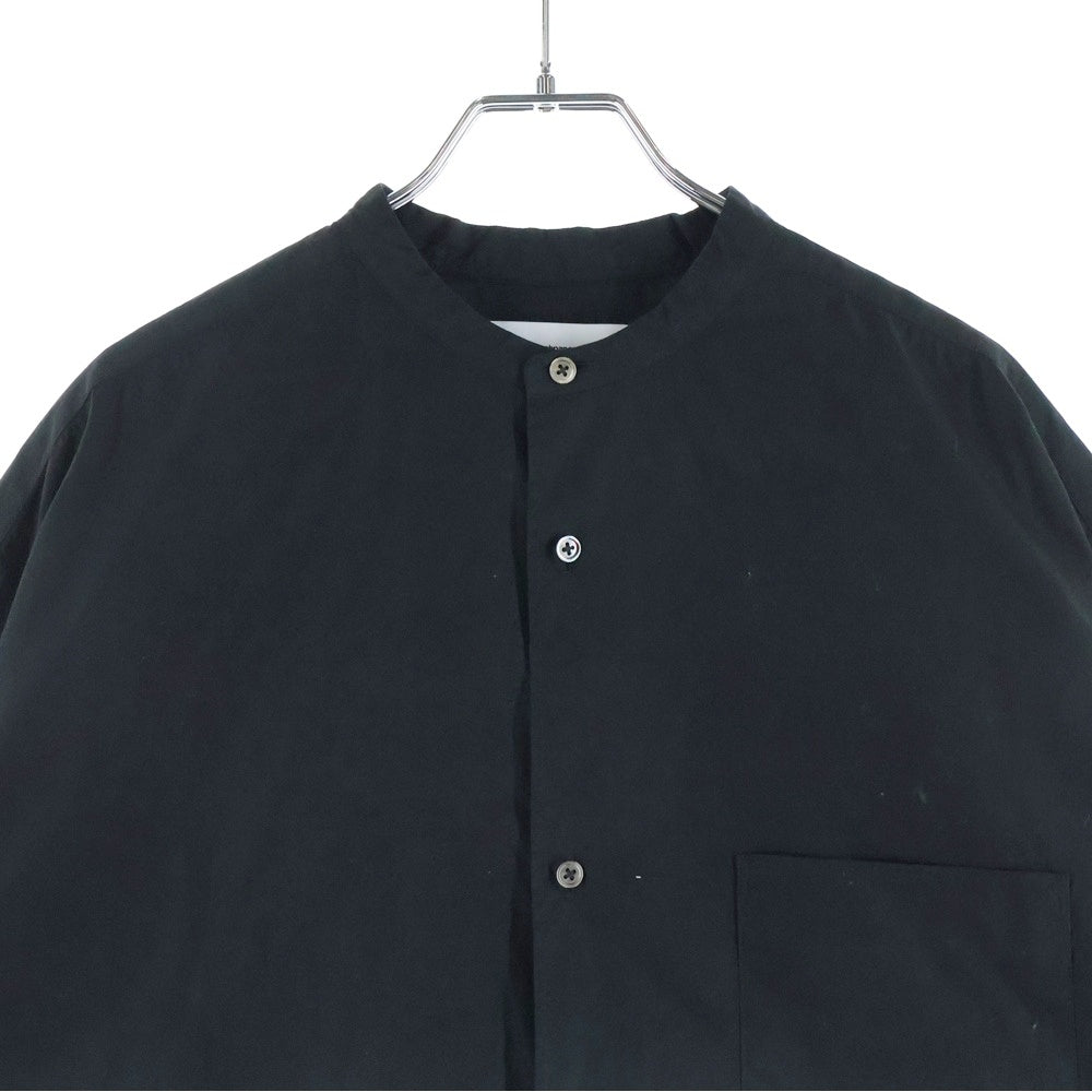 Graphpaper(グラフペーパー) 24SS BROAD L/S OVERSIZED BAND COLLAR SHIRT ブロード オーバーサイズ バンドカラー 長袖シャツ ブラック/ホワイト GM241-50002C