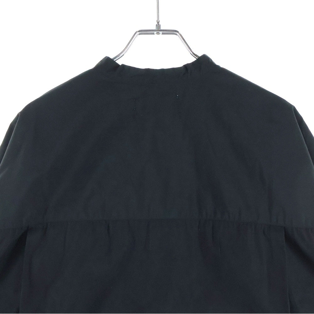 Graphpaper(グラフペーパー) 24SS BROAD L/S OVERSIZED BAND COLLAR SHIRT ブロード オーバーサイズ バンドカラー 長袖シャツ ブラック/ホワイト GM241-50002C