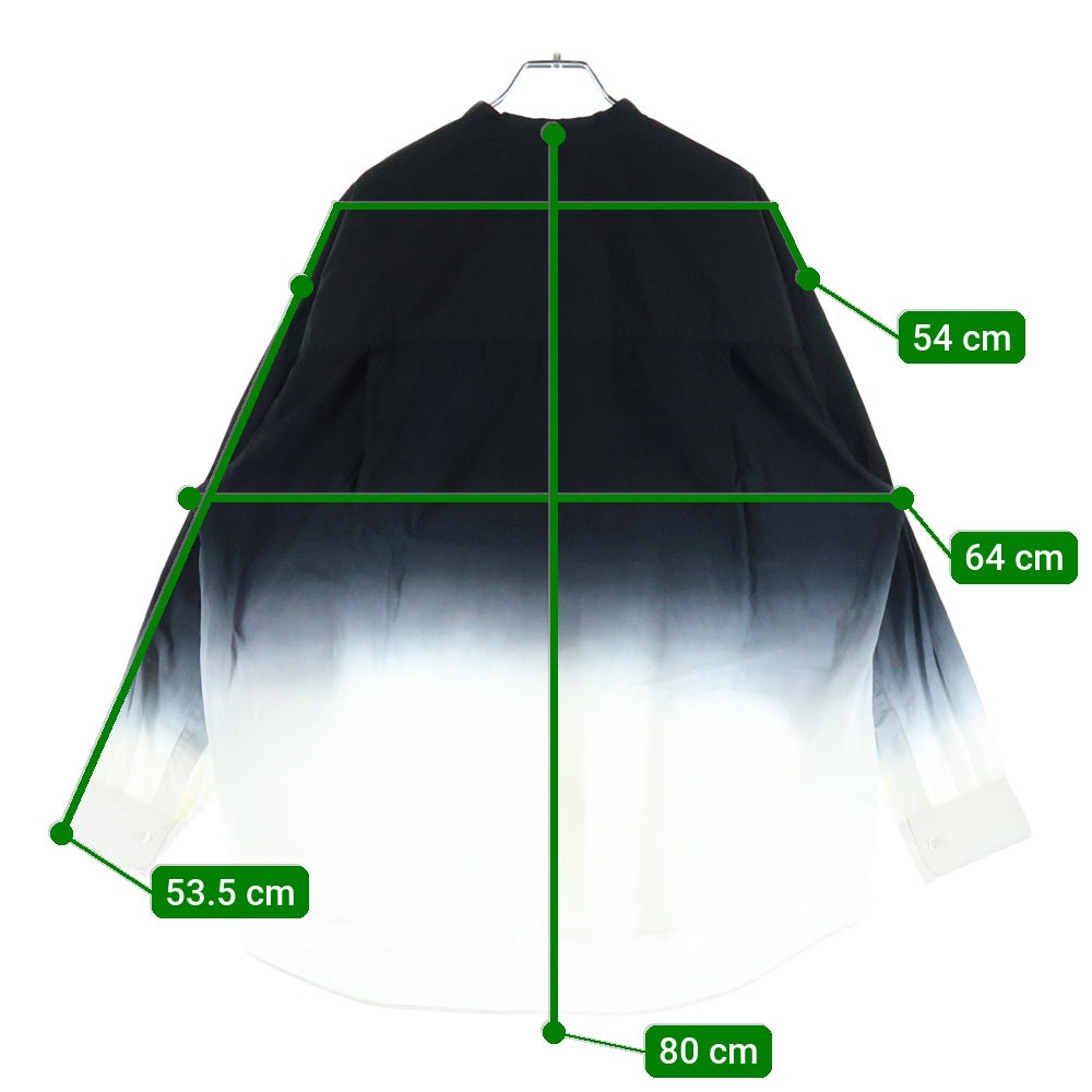 Graphpaper(グラフペーパー) 24SS BROAD L/S OVERSIZED BAND COLLAR SHIRT ブロード オーバーサイズ バンドカラー 長袖シャツ ブラック/ホワイト GM241-50002C