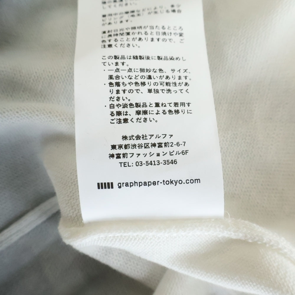 Graphpaper(グラフペーパー) 24SS PIECE DYED HIGH GAUGE KNIT OVERSIZED CREW NECK ピースダイド オーバーサイズ クルーネック ハイゲージニット セーター ブラック/ホワイト GU241-80251C