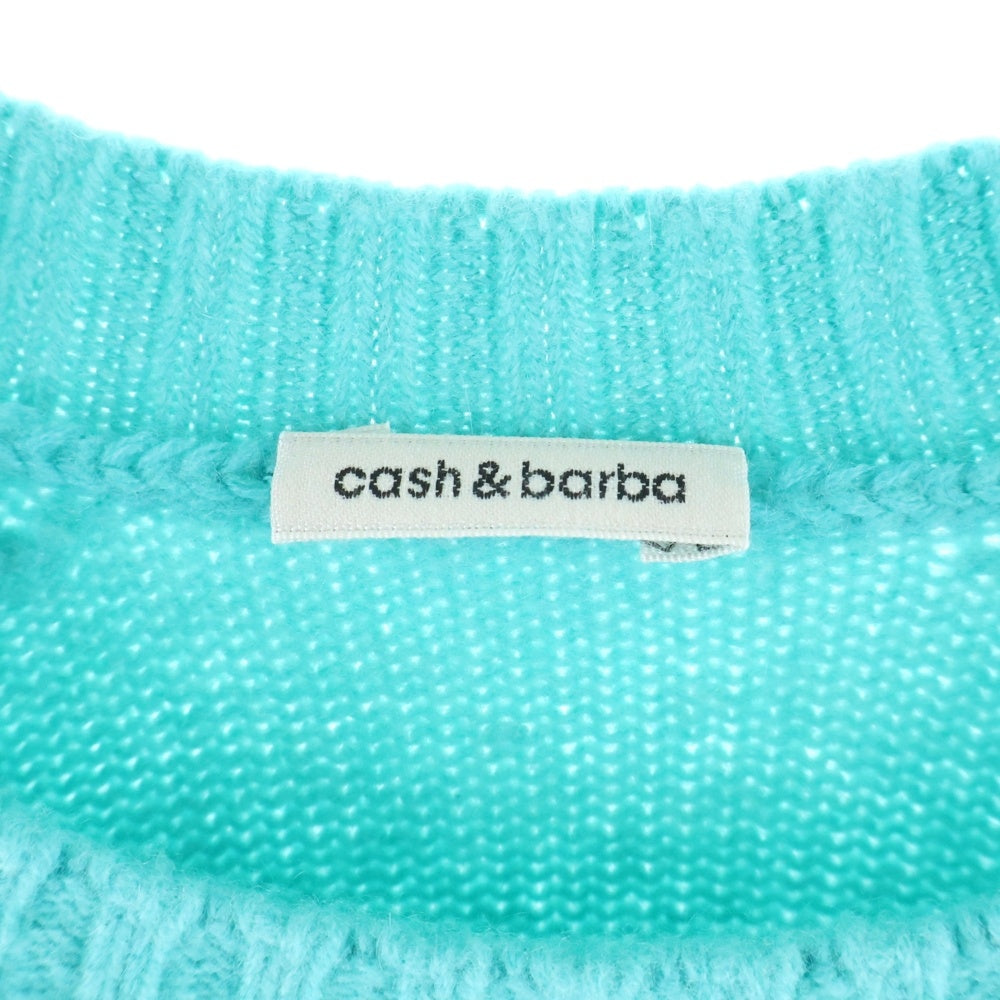 cash&barba(キャッシュ アンド バルバ) キャッシュベイビー クルーネック カシミヤニット セーター ブルー IMBSW001