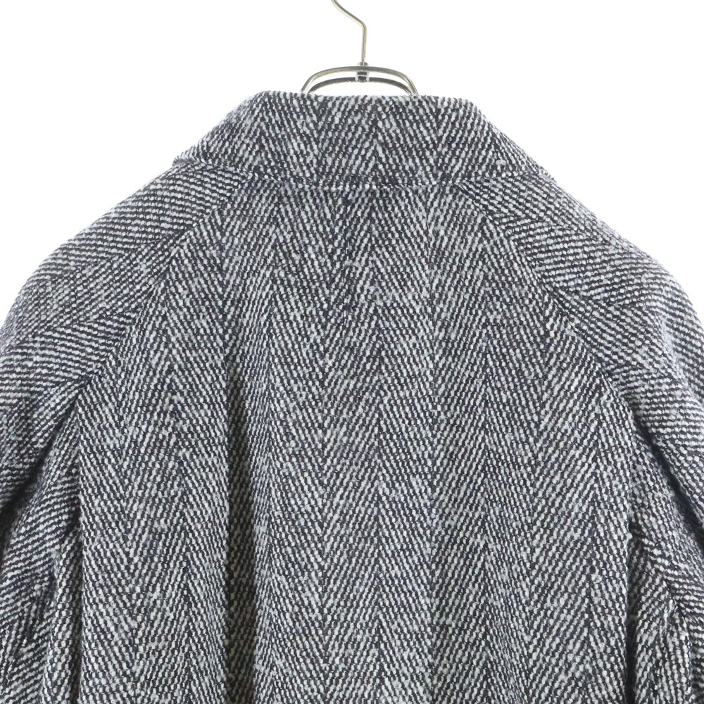 OVERCOAT(オーバーコート) ツイード ウール ステンカラーコート ブラック/ホワイト