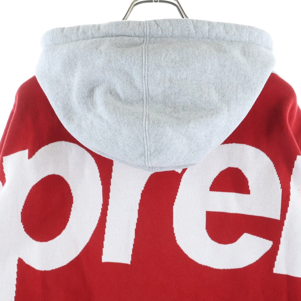 SUPREME(シュプリーム) 23AW Big Logo Jacquard Hooded Sweatshirt ビッグロゴ ジャガード プルオーバー スウェットパーカー フーディ グレー