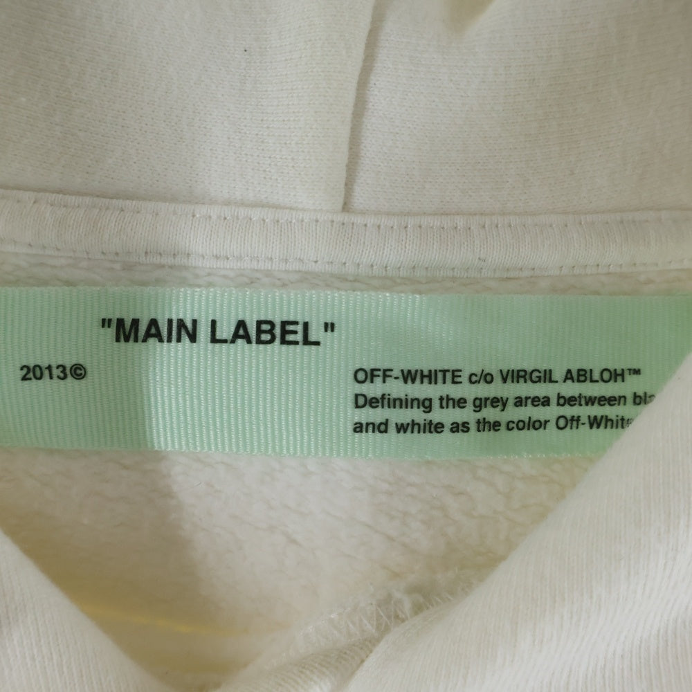 OFF-WHITE(オフホワイト) 19SS ×BASQUIAT バスキア 両面グラフィックプリント スウェット フーデットプルオーバーパーカー ホワイト OMBB034T19192002