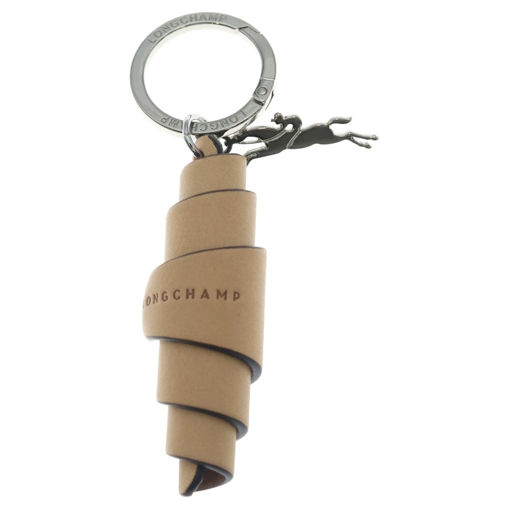 LONGCHAMP(ロンシャン) Croissant Keychain ヴェジェタル レザー クロワッサン キーチェーン ベージュ